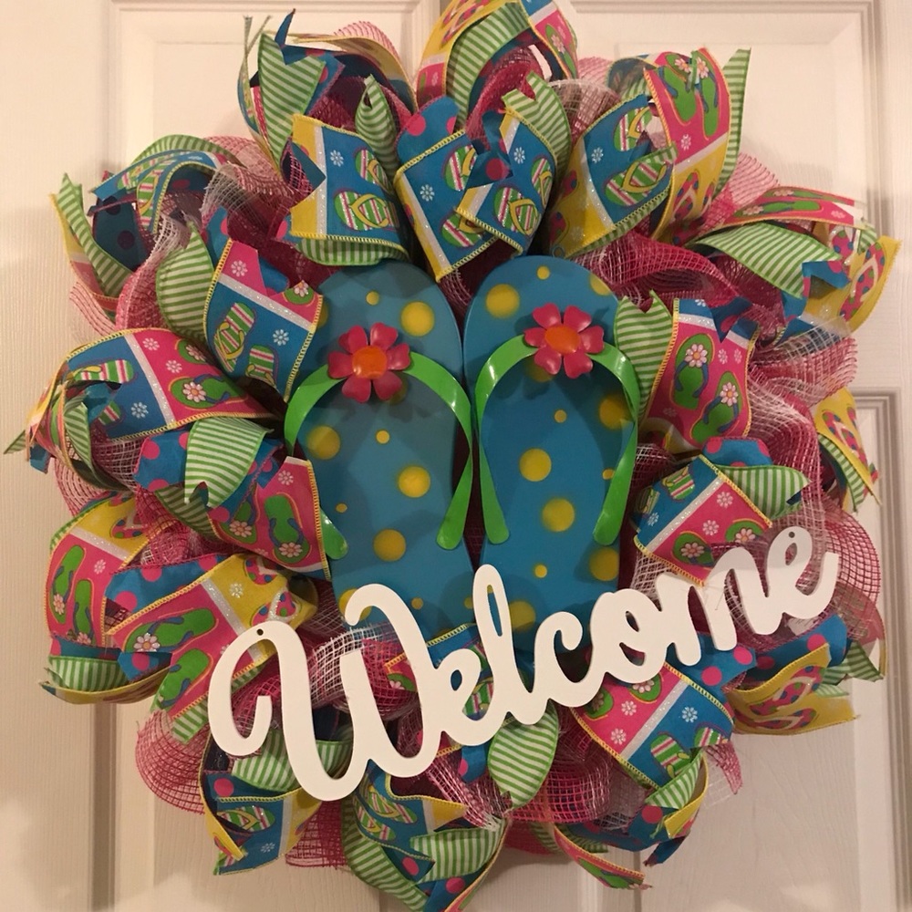 Welcome Flip Flop Wreath